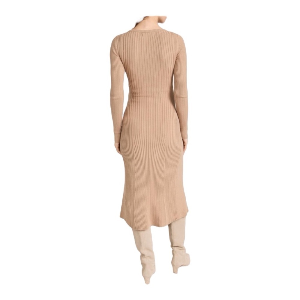 Hatch Dasha Midi Maternity Dress in Beige Rib Knit Size 1 = Small - Picture 3 of 7